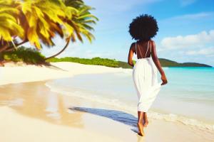 Island girl on beach